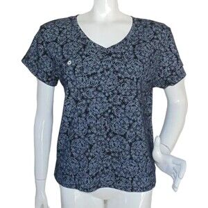 FRESH PRODUCE Tee, M/L, Black/Grey print, Short sleeve, Pocket, Cotton